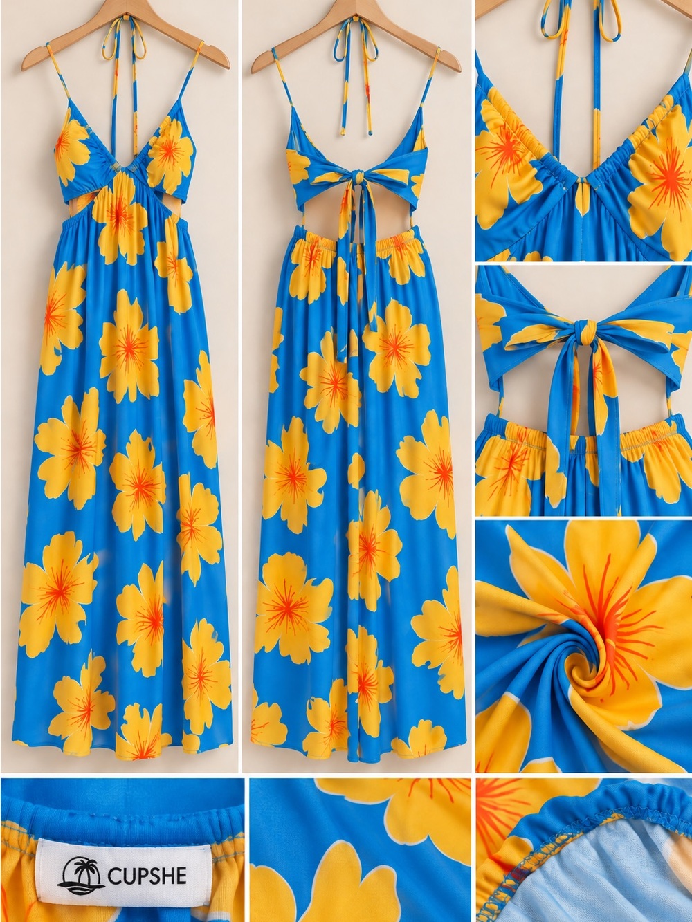 Cupshe Sunset Lagoon Floral Maxi Dress